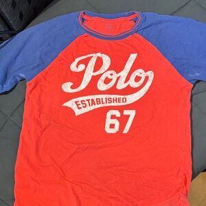 Vintage Polo Red and Blue Raglan T-Shirt size L